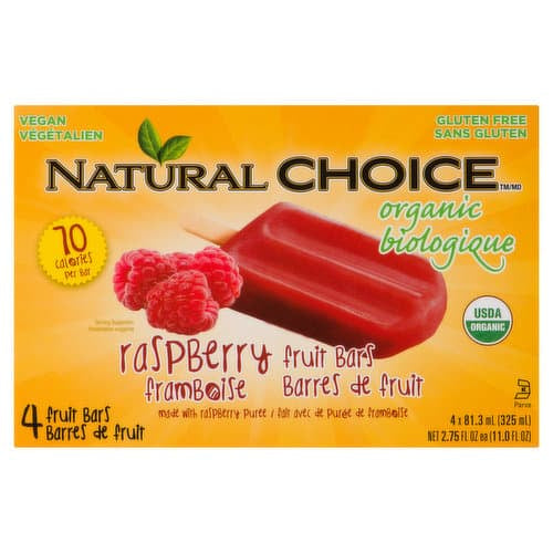 Natural Choice Raspberry Fruit Bars - 4 Count