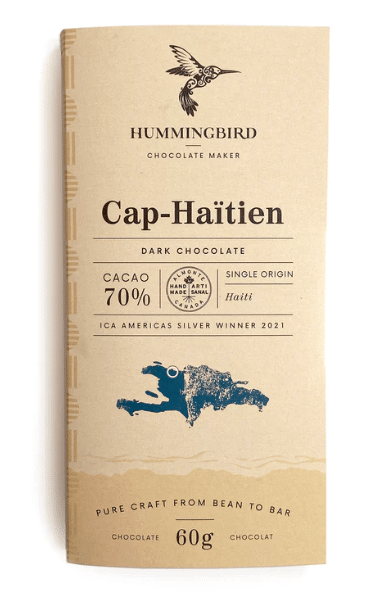 Hummingbird Chocolate - Cap-Haitien Vegan Chocolate Bar, 60G