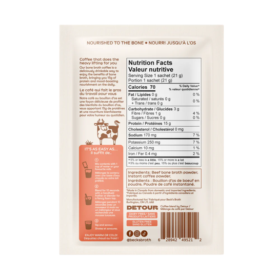 Beck's Broth - Bone Broth Instant Coffee 21G