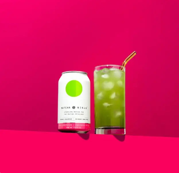 Matcha Ninja Sparkling Matcha Tea - Pink Lemonade, 355Ml