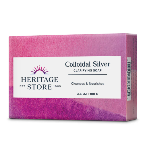 Heritage Store Colloidal Silver Bar Soap, 100G