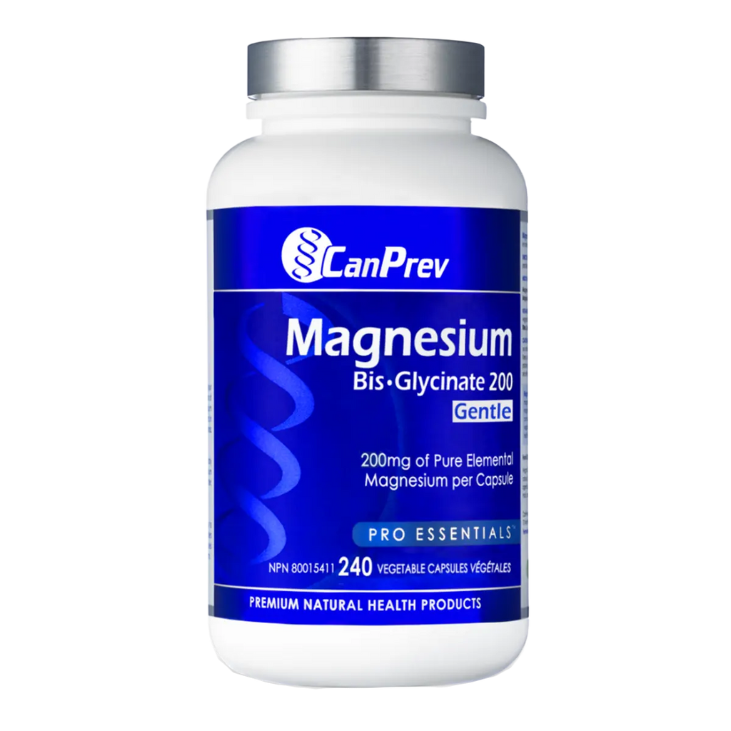 CanPrev Magnesium Bis-Glycinate 200 Gentle Capsules - 240 count bottle, main product image