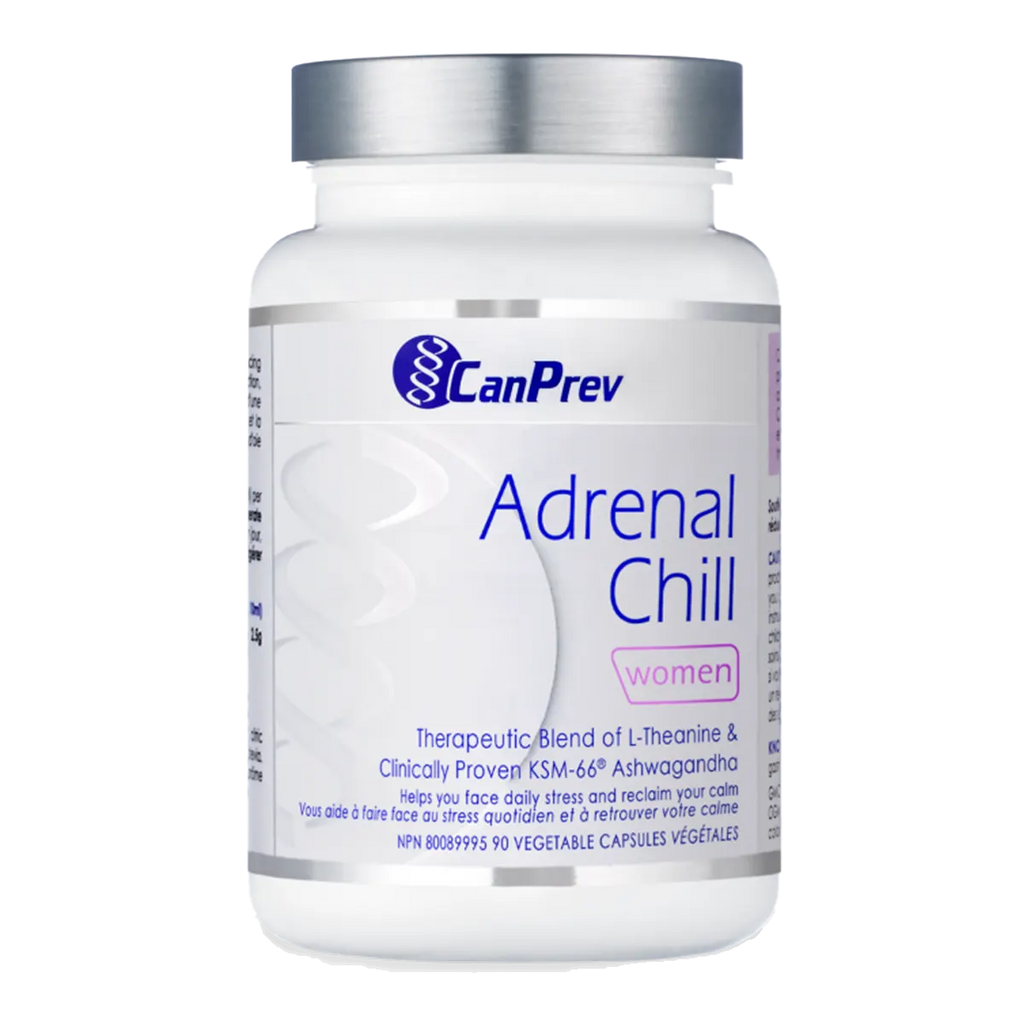 CanPrev Adrenal Chill for Women 90 Capsules - Front view of supplement bottle