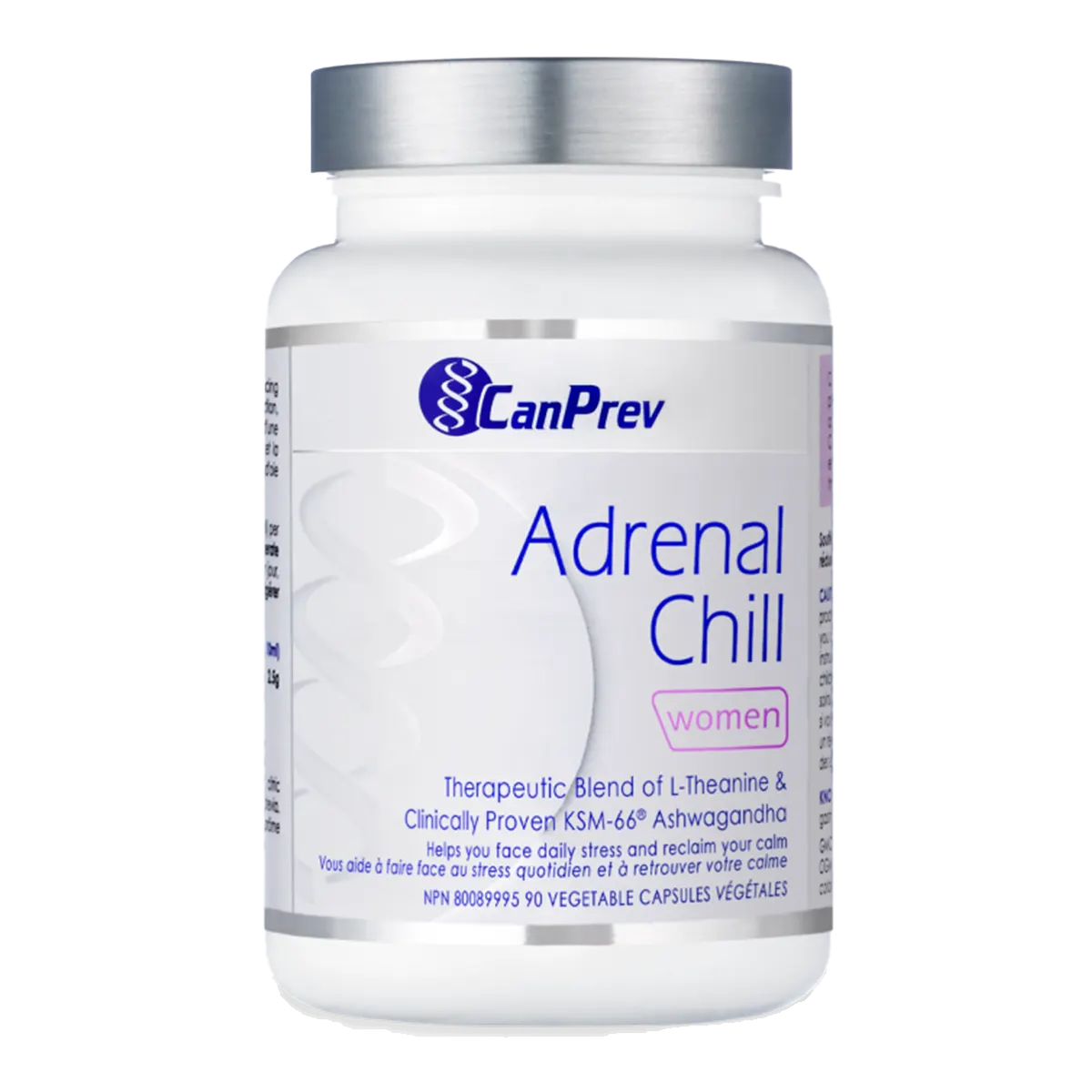 CanPrev Adrenal Chill for Women 90 Capsules - Front view of supplement bottle