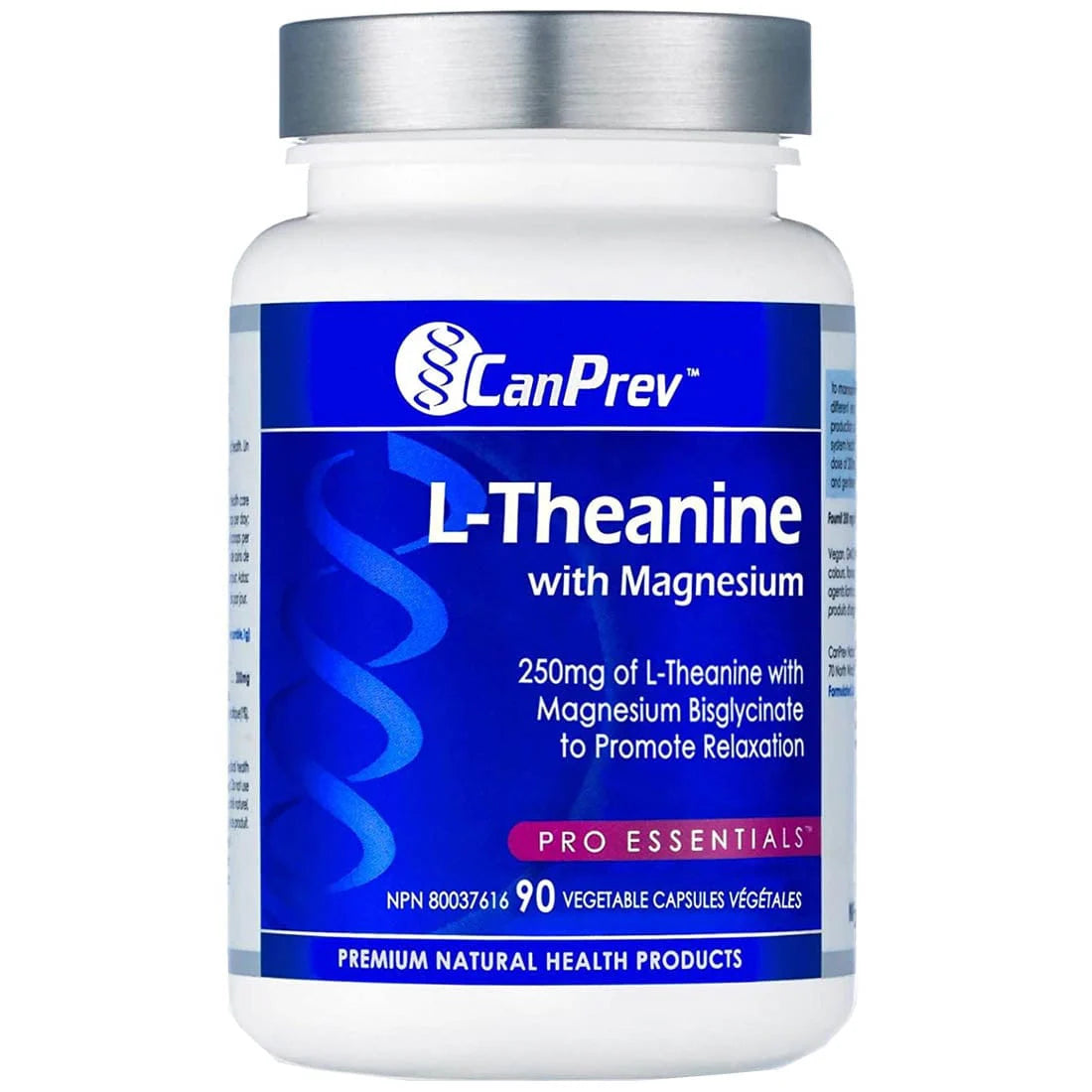 CanPrev L-Theanine with Magnesium Capsules - 90 count bottle front view