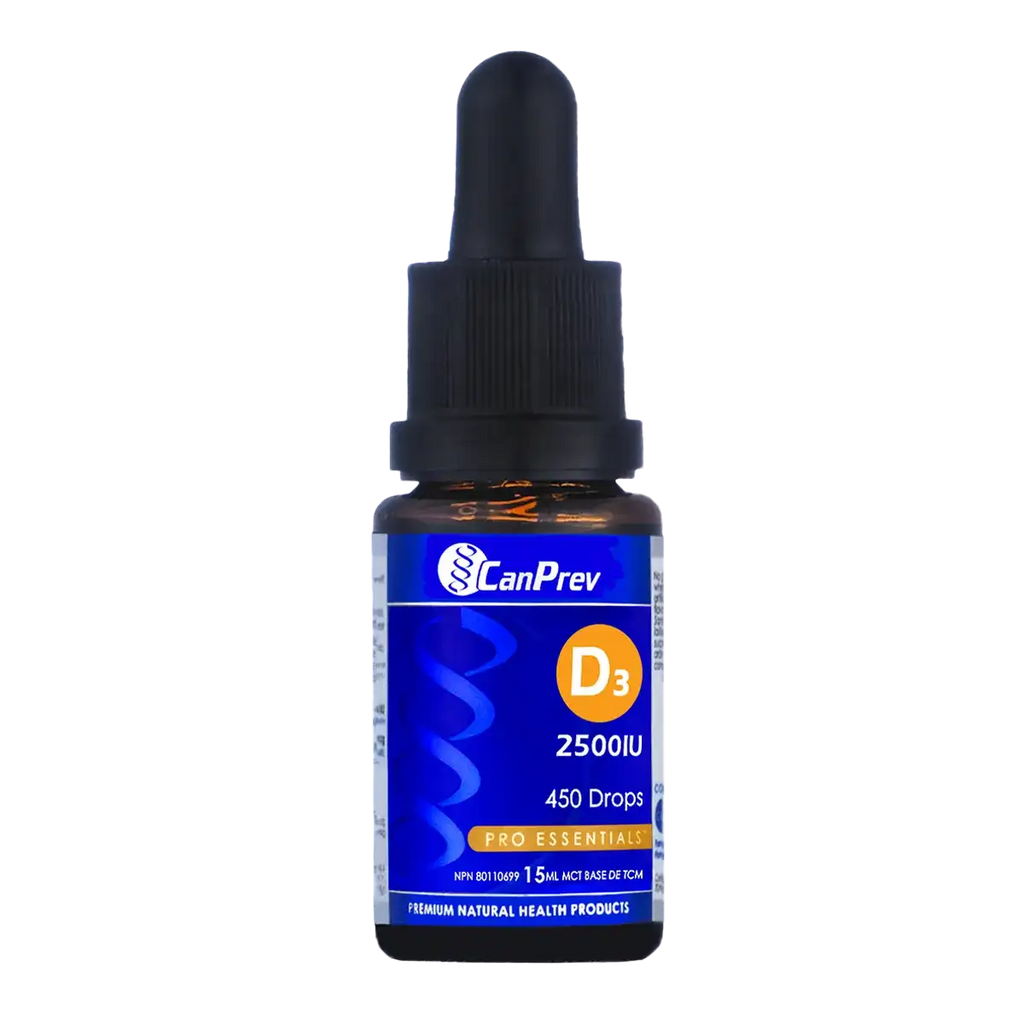 CanPrev D3 Drops 2500IU 15ml - Vitamin D3 liquid supplement box