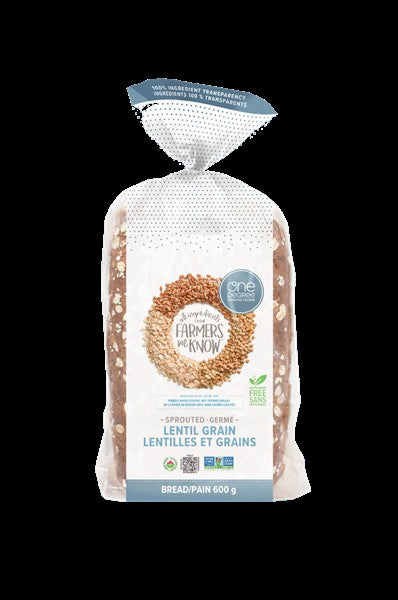 One Degree Sprouted Lentil Grain Bread, 600G