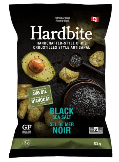 Hardbite Chips - Black Sea Salt, 128G