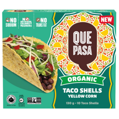 Que Pasa Organic Yellow Corn Taco Shells, 130G