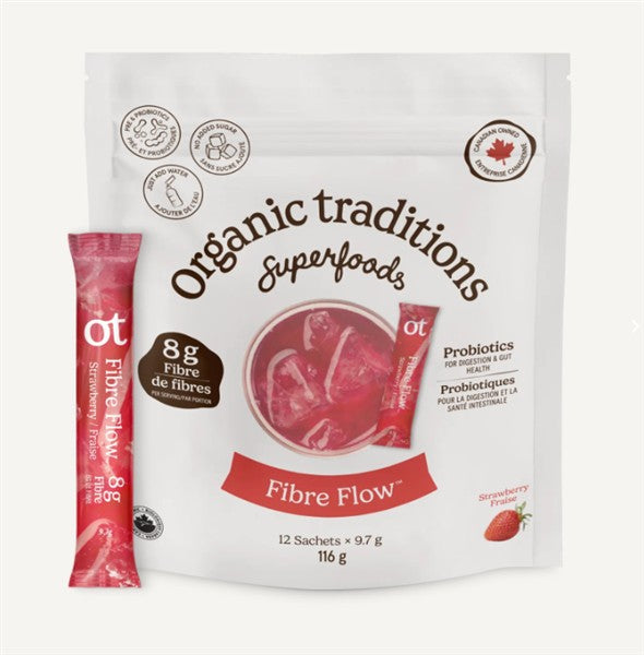 Organic Traditions Fibre Flow Strawberry, 12Pk