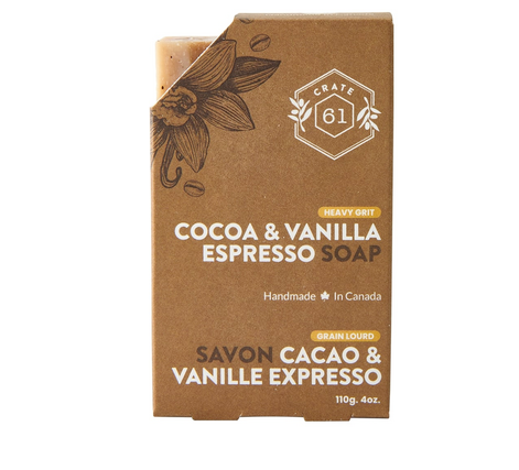 Crate 61 Organics Cocoa & Vanilla Espresso Bar Soap, 110G