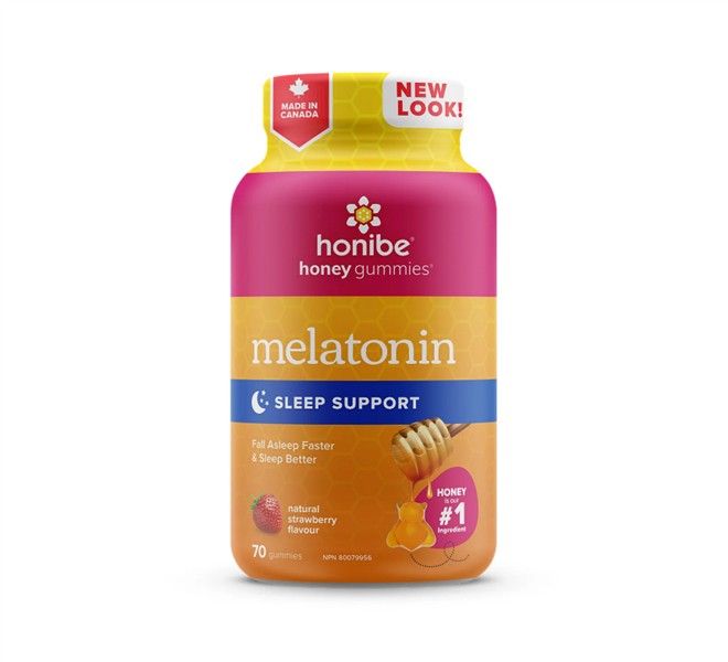 Honibe - Melatonin Sleep Support: Strawberry Flavour, 70 Gummies
