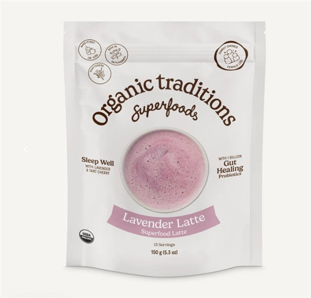 Organic Traditions Lavender Latte With Probiotics, 150G
