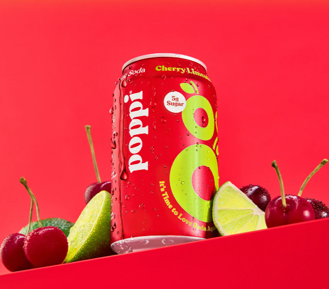 Poppi Cherry Limeade Soda, 355Ml