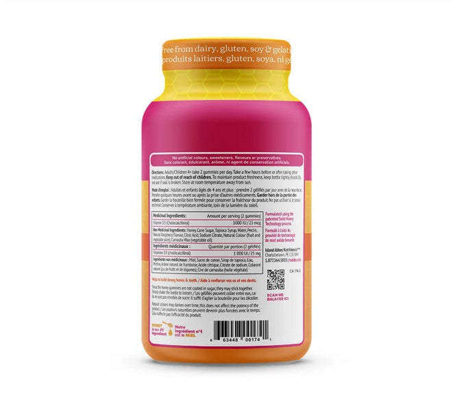 Honibe - Vitamin D3: Raspberry, 70 Gummies