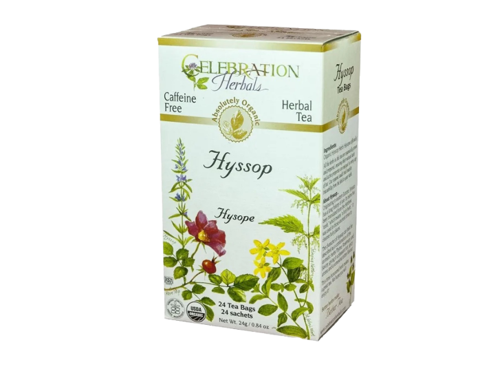 Celebration Herbals Organic Hyssop Tea, 24Bgs