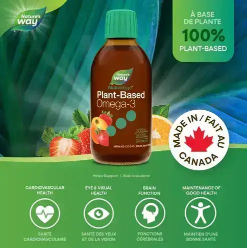 Nature's Way Nutravege Plant-Based Omega-3 Strawberry Orange, 200Ml