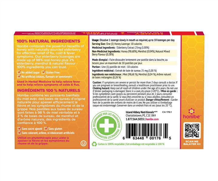 Honibe- Elderberry Lozenges, 10 Pack