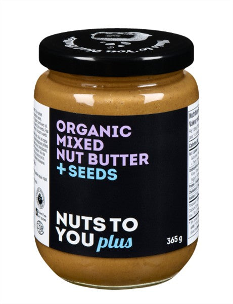 Nuts To You Plus Organic Mixed Nut Butter + Seeds, 375G