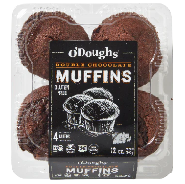 O'doughs Double Chocolate Muffins, 340G