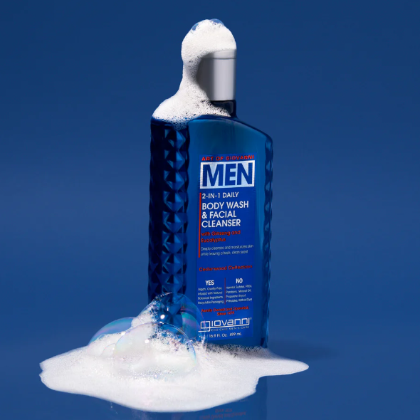 Giovanni Men's 2-In-1 Body Wash & Facial With Ginseng & Eucalyptus, 499Ml