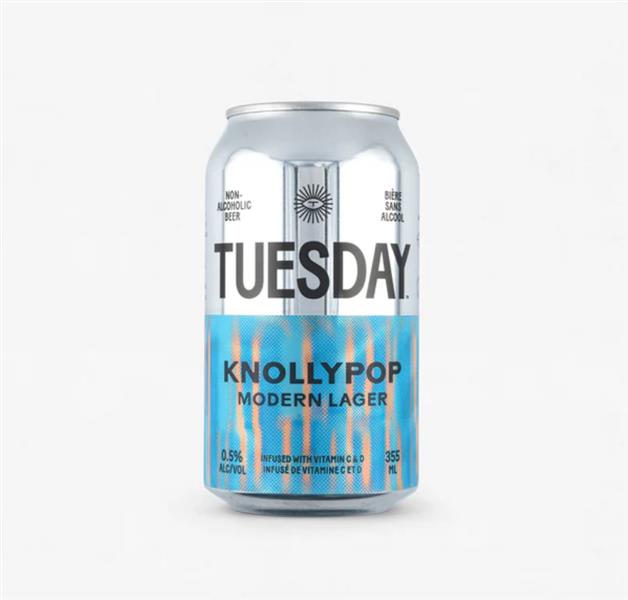 Tuesday Knolly Pop Non Alcoholic Modern Lager, 355Ml