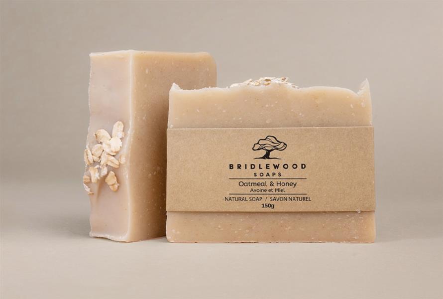 Bridlewood Soaps - Oatmeal & Honey Bar Soap, 150G
