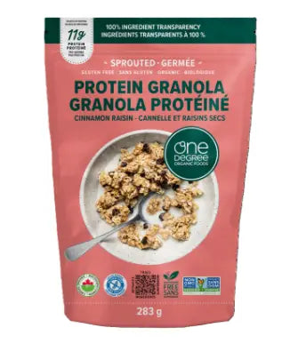 One Degree Cinnamon Raisin Sprouted Protein Granola, 283G