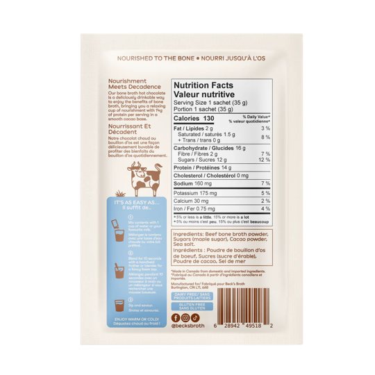 Beck's Broth - Bone Broth Hot Chocolate 35G