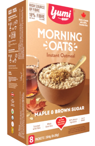 Yumi Maple Brown Sugar Morning Oats, 8 X 38G