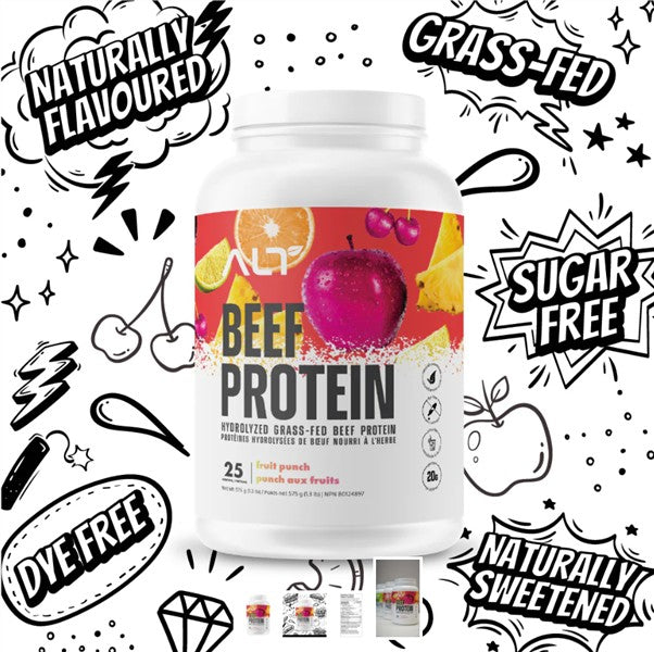 ALT Lifestyle Grass-Fed Beef Protein Isolate - Fruit Punch, 575G