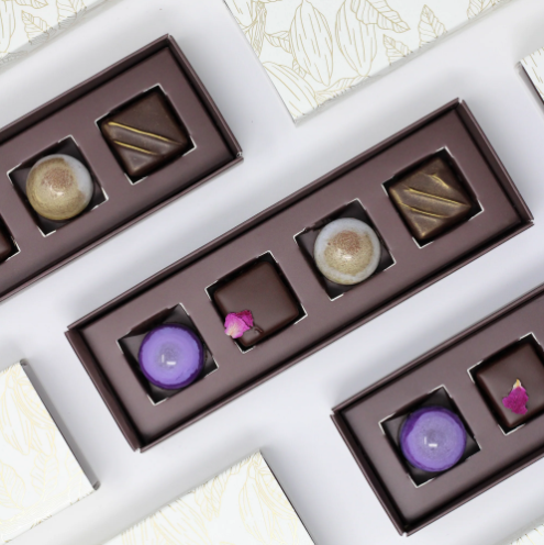 Rousseau Chocolatier Chocolate Favor Box, 4Pc