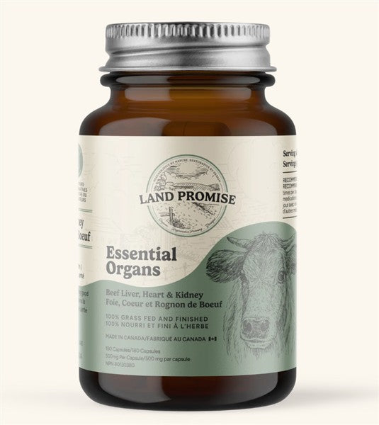 Land Promise 100% Grass Fed & Finished Essential Organs, 180Caps