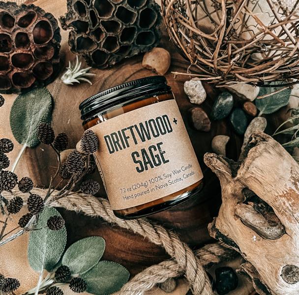 Lawrencetown Candle Co - Driftwood + Sage, 7.2 Oz