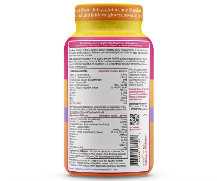 Honibe - Lil' Bee Multi: Kid's Immune Boost; Mixed Berry Flavour, 70 Gummies