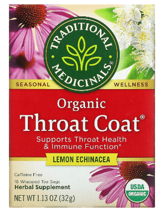 Traditional Medicinials - Organic Throat Coat Lemon Echinacea, 16 Bags