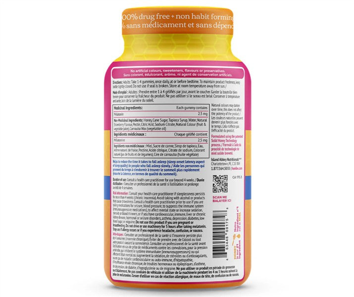 Honibe - Melatonin Sleep Support: Strawberry Flavour, 70 Gummies