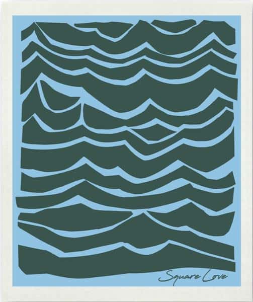 Square Love Swedish Sponge Cloths - Ocean