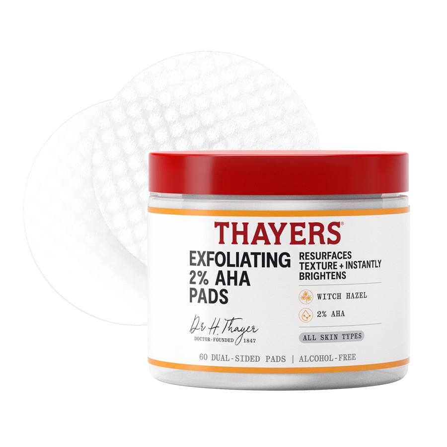 Thayers Exfoliating 2% AHA Pads, 60Ct