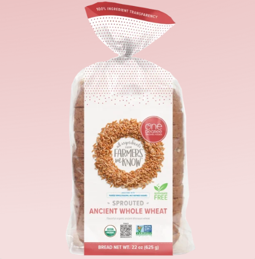 One Degree Sprouted Ancient Whole Wheat Bread, 625G