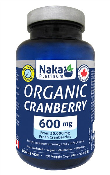 Naka Organic Cranberry 600Mg, 120Caps