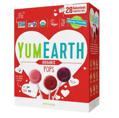 Yum Earth - Organic Valentine Pops, 28Ct