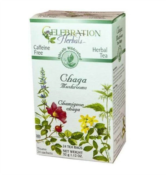 Celebration Herbals Wildcrafted Chaga Mushroom Tea, 24Bgs