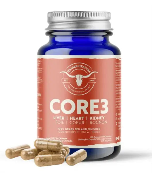 Higher Healths Grass Fed/ Grass Finished CORE3 180Caps