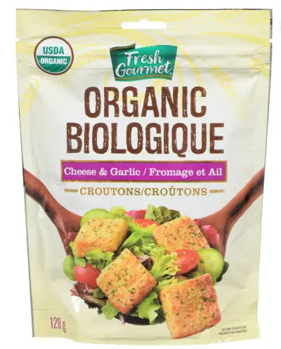 Fresh Gourmet - Organic Cheese & Garlic Croutons, 128G