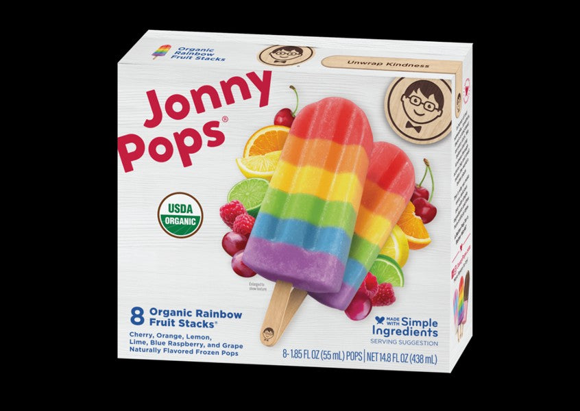 Jonny Pops Organic Rainbow Fruit Stacks Water Pops, 5Pk