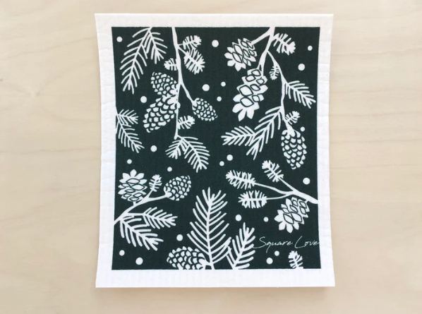 Square Love Swedish Sponge Cloths - Borealis