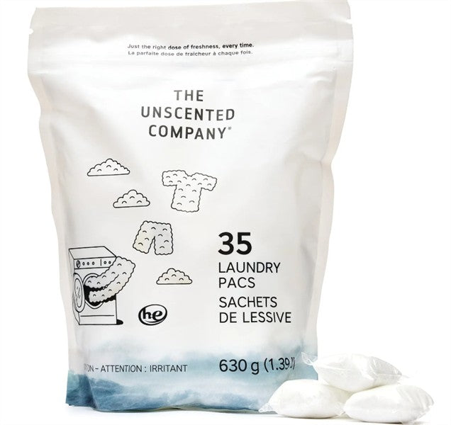 The Unscented Co Laundry Tabs, Water Soluble, 35'S