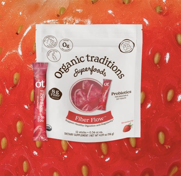 Organic Traditions Fibre Flow Strawberry, 12Pk