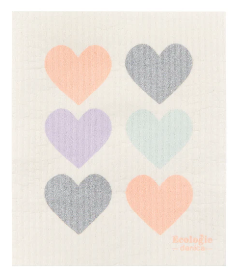 Ecologie Swedish Sponge Cloth - Pastel Hearts